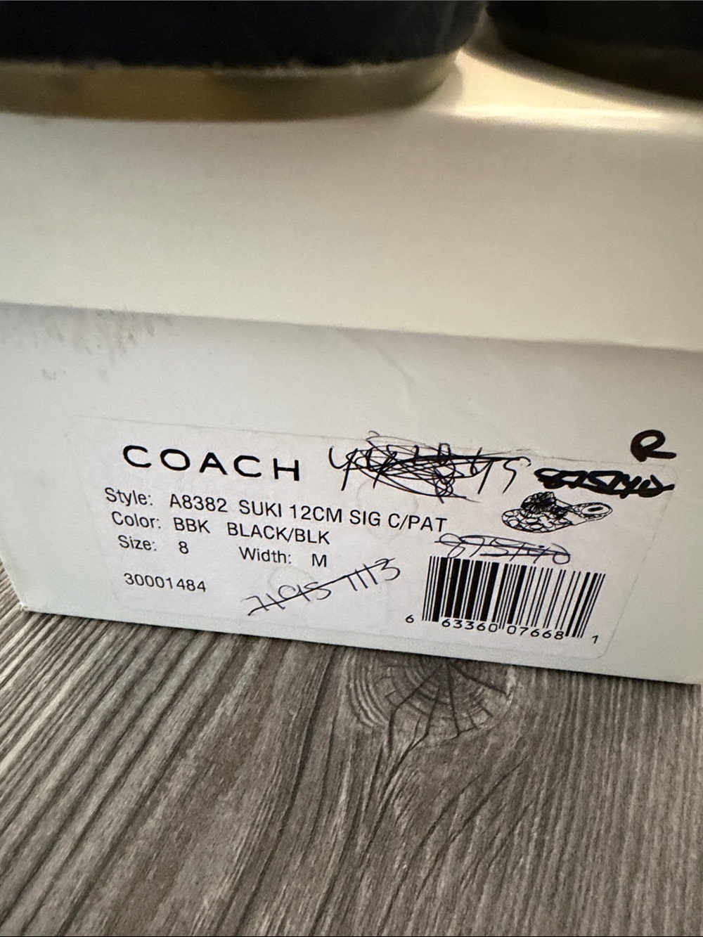 Coach Black Signature Logo Thong Sandals with Gem Accent Size 8 - Picture 2 of 7